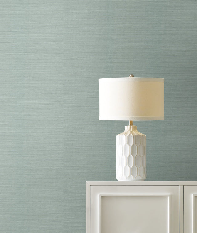 Maguey Sisal Thistle Grasscloth Wallpaper in Thistle Green - York GV0151NW