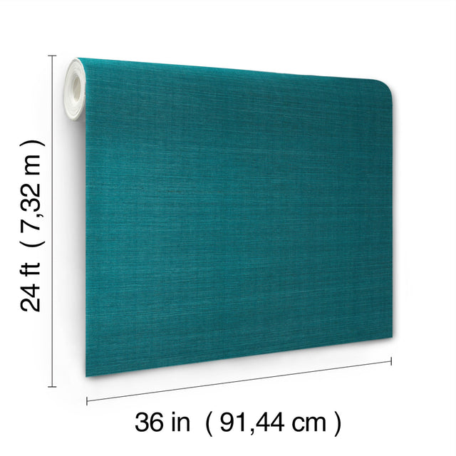 Maguey Sisal Agean Blue Grasscloth Wallpaper - York GV0156NWFD