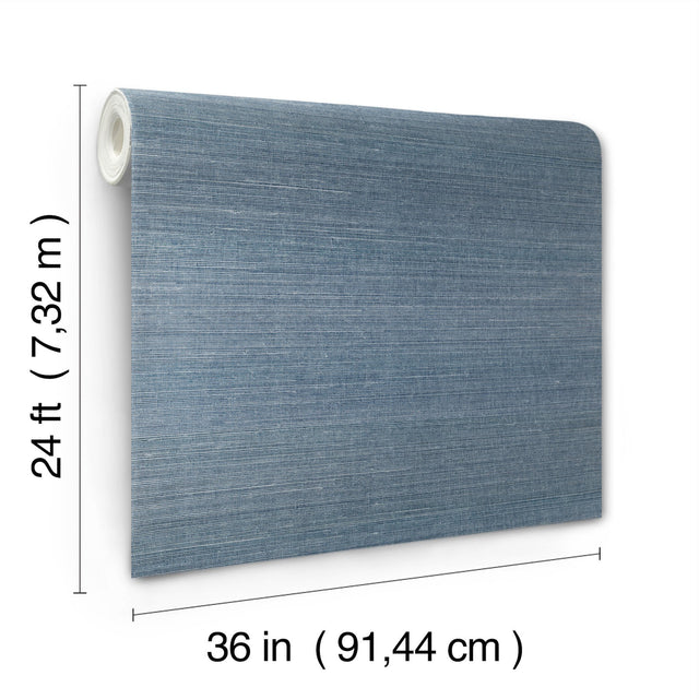 Maguey Sisal Denim Wallpaper with Traditional Grasscloth Style - York GV0163NW