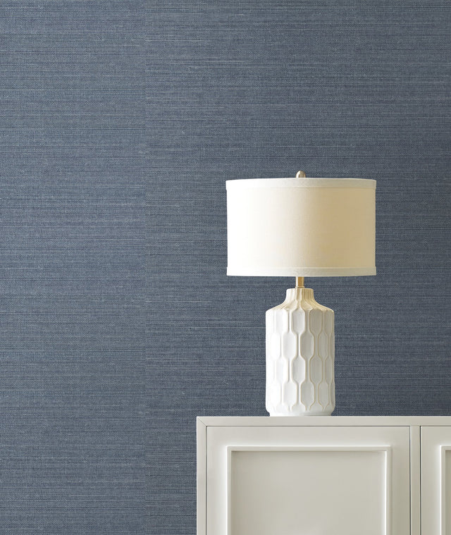 Maguey Sisal Denim Wallpaper with Traditional Grasscloth Style - York GV0163NW