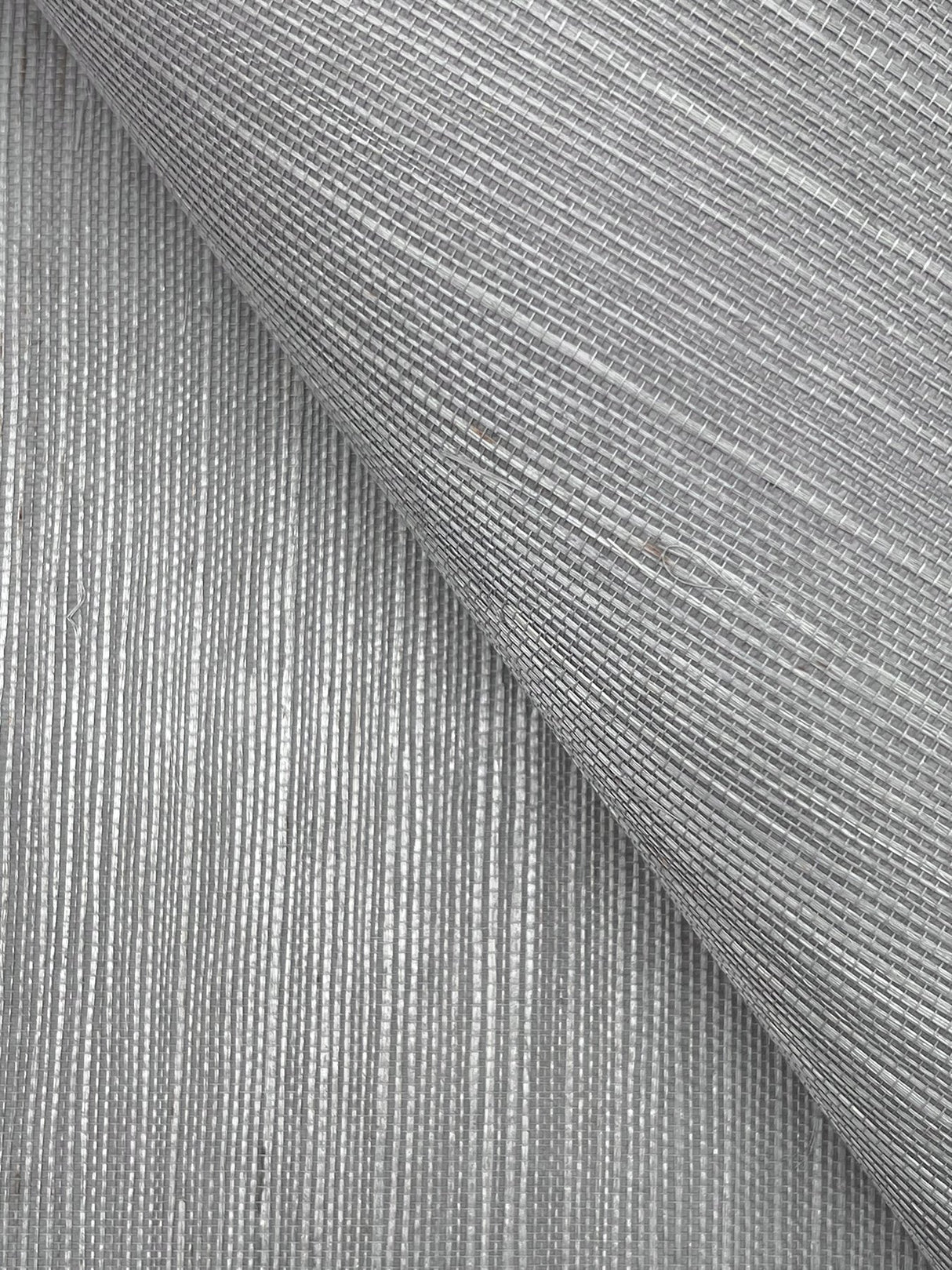 Maguey Sisal Pewter Grasscloth Wallpaper with Woven Texture - York GV0168NW