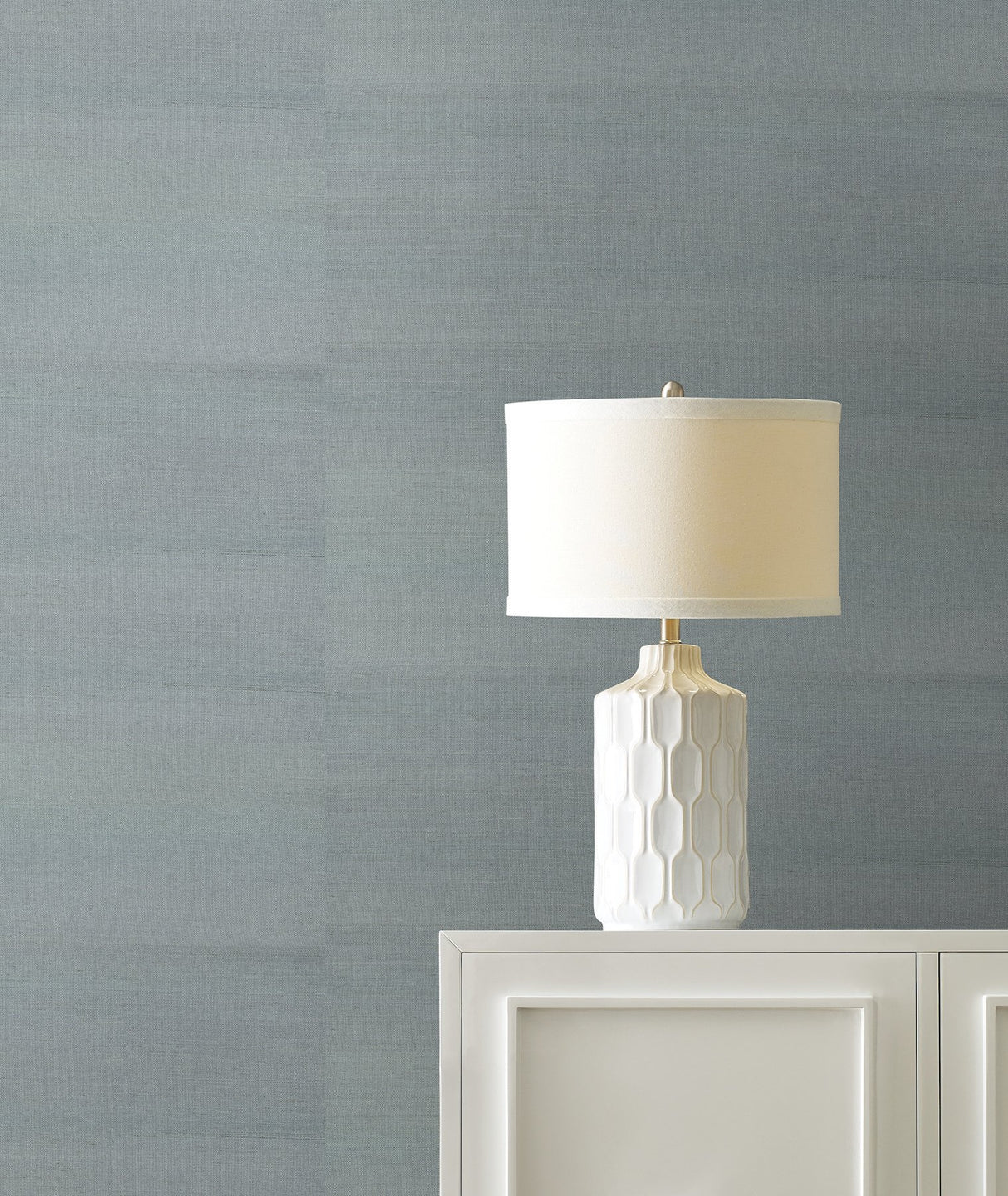 Maguey Sisal Pewter Grasscloth Wallpaper with Woven Texture - York GV0168NW