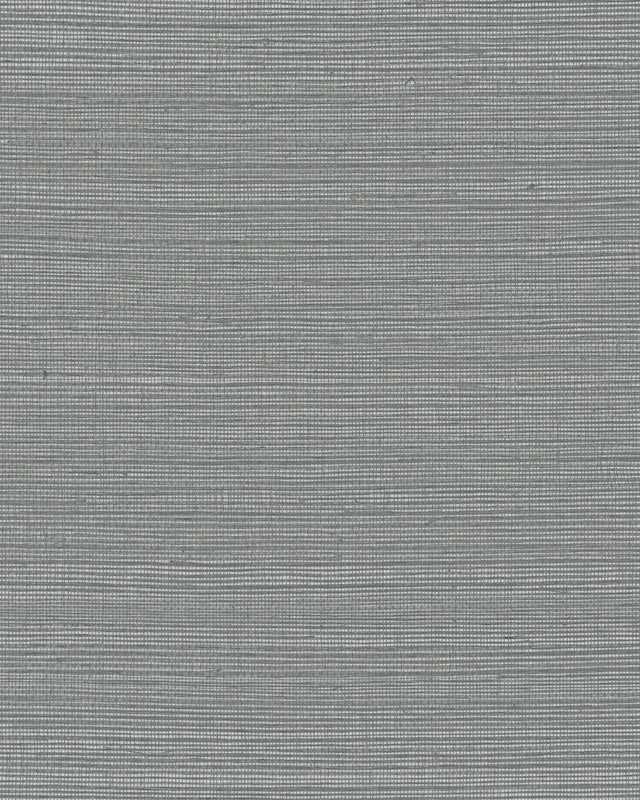 Maguey Sisal Graphite Wallpaper with Metallic Grasscloth Texture - York GV0170NW