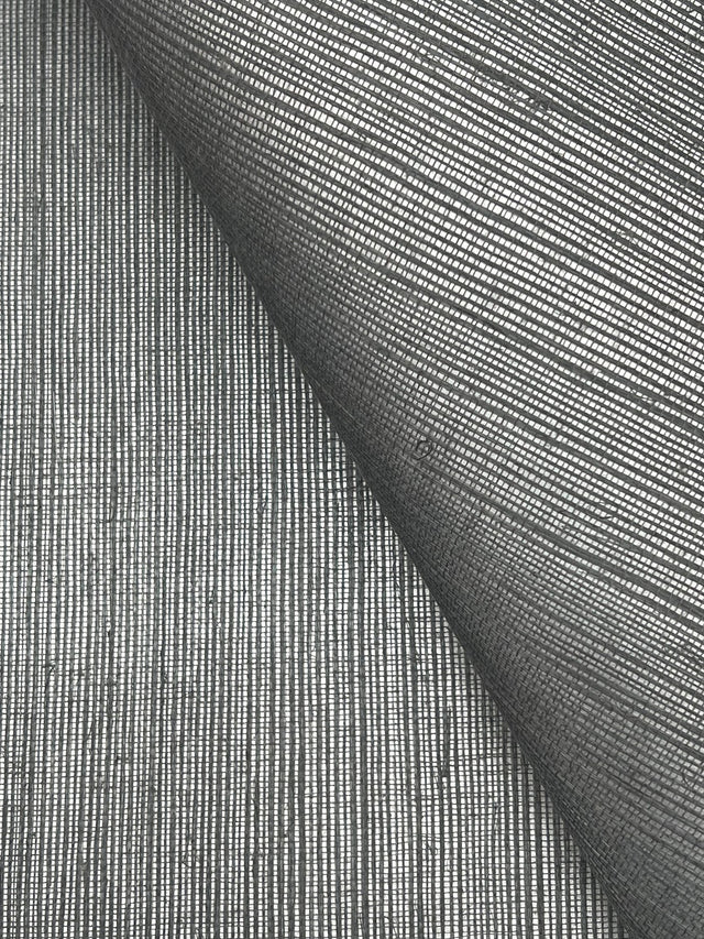 Maguey Sisal Graphite Grasscloth Wallpaper with Metallic Effect - York GV0170NWFD