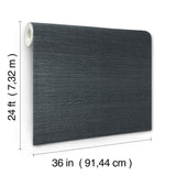 Maguey Sisal Gunmetal Wallpaper with Grasscloth Texture - York GV0172NW