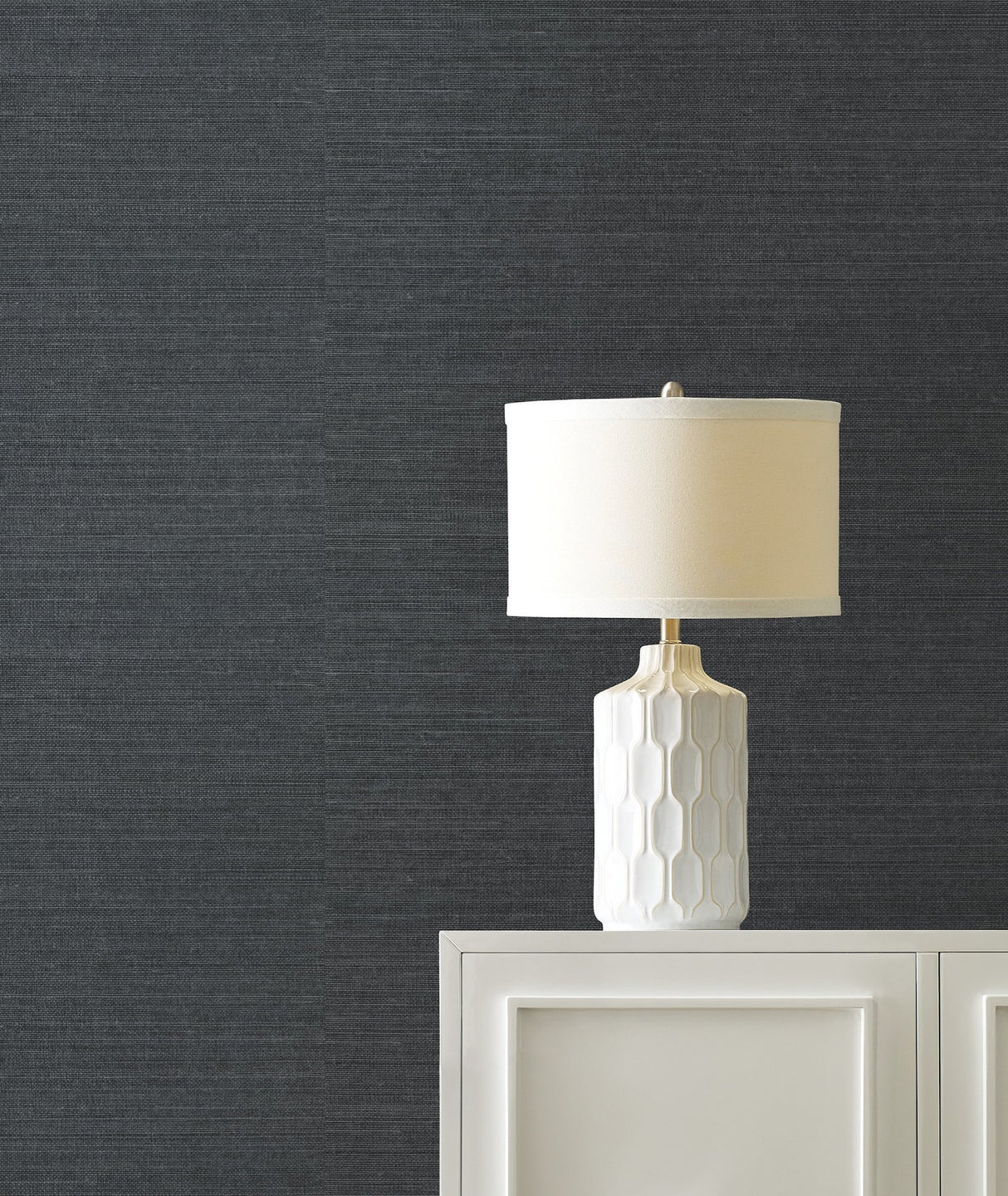 Maguey Sisal Gunmetal Wallpaper with Grasscloth Texture - York GV0172NW