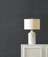 Maguey Sisal Gunmetal Wallpaper with Grasscloth Texture - York GV0172NW