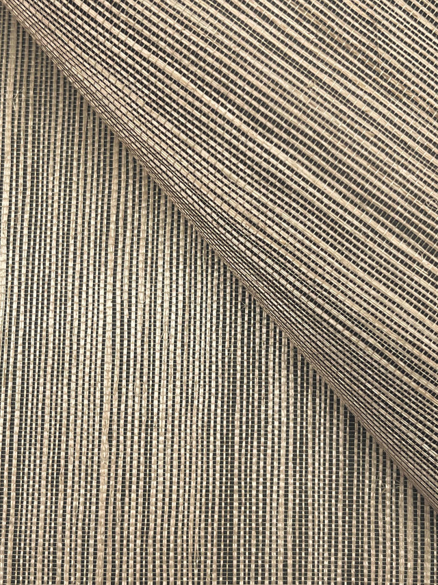 Maguey Sisal Black Grasscloth Wallpaper with Traditional Natural Weave - York GV0177NW
