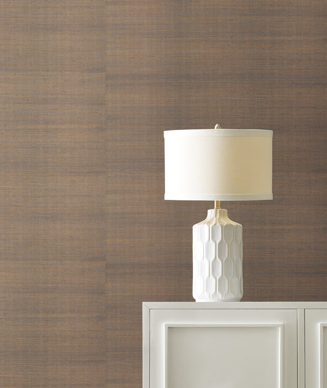 Maguey Sisal Graphite Grasscloth Wallpaper with Metallic Effect - York GV0178NW