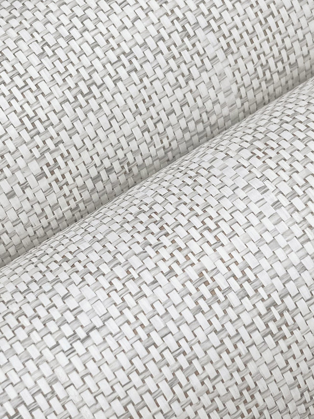 Kami Paperweave Smoke Wallpaper with Paper Weave Grasscloth Texture - York GV0182LM