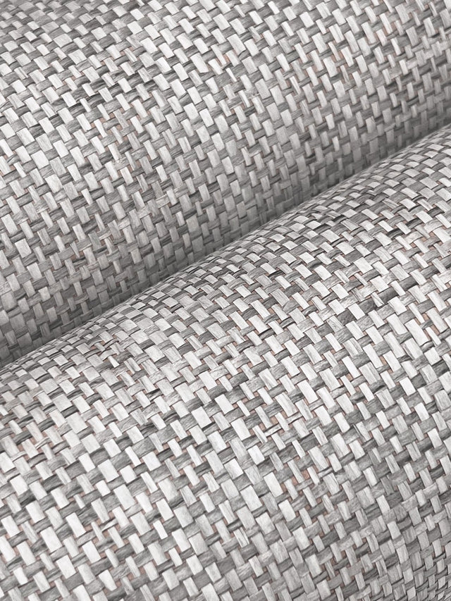 Edo Paperweave Charcoal Wallpaper with Paper Weave Grasscloth Texture - York GV0183