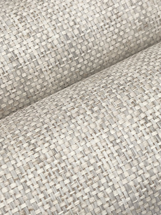 Kami Paperweave Fog Wallpaper with Paper Weave Grasscloth Feature Wall Style - York GV0184LM