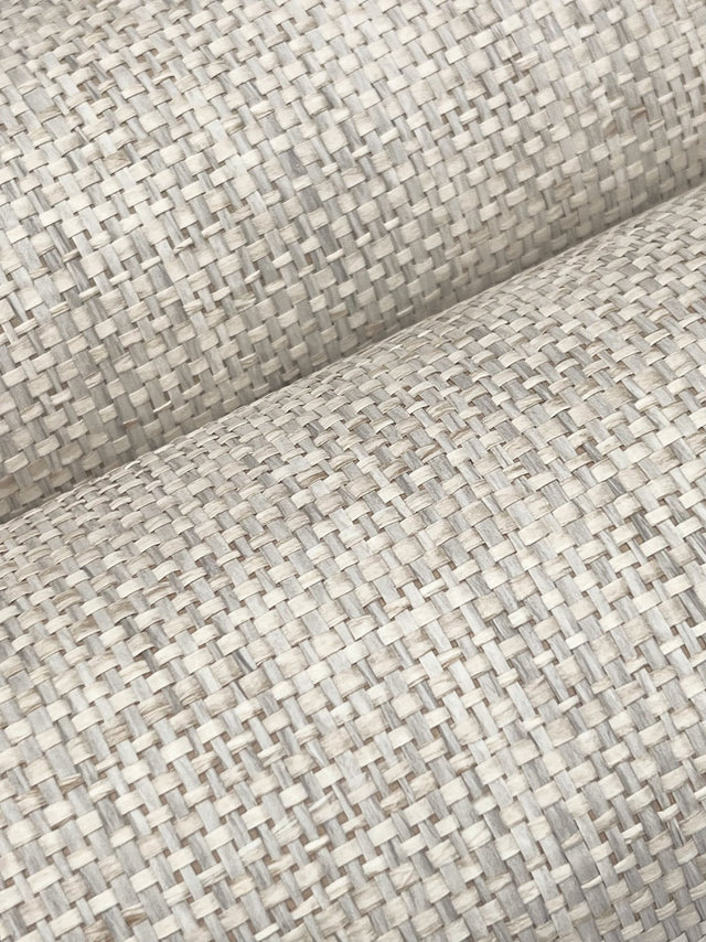 Edo Paperweave Fog Grasscloth Wallpaper with Paper Weave Texture - York GV0184