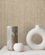 Edo Paperweave Mushroom Grasscloth Wallpaper with Paper Weave Texture - York GV0186