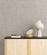 Tailored Weave Grey Wallpaper with Paper Weave Grasscloth Herringbone - York GV0191