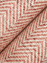Tailored Weave Red Paper Weave Grasscloth Wallpaper with Herringbone Motif - York GV0192