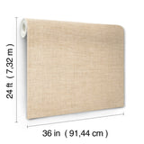 Tailored Weave Camel Wallpaper with Paper Weave Grasscloth Herringbone Texture - York GV0193