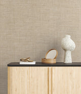 Tailored Weave Camel Wallpaper with Paper Weave Grasscloth Herringbone Texture - York GV0193
