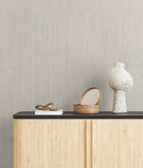 Tailored Weave White Wallpaper with Paper Weave Grasscloth Herringbone - York GV0194