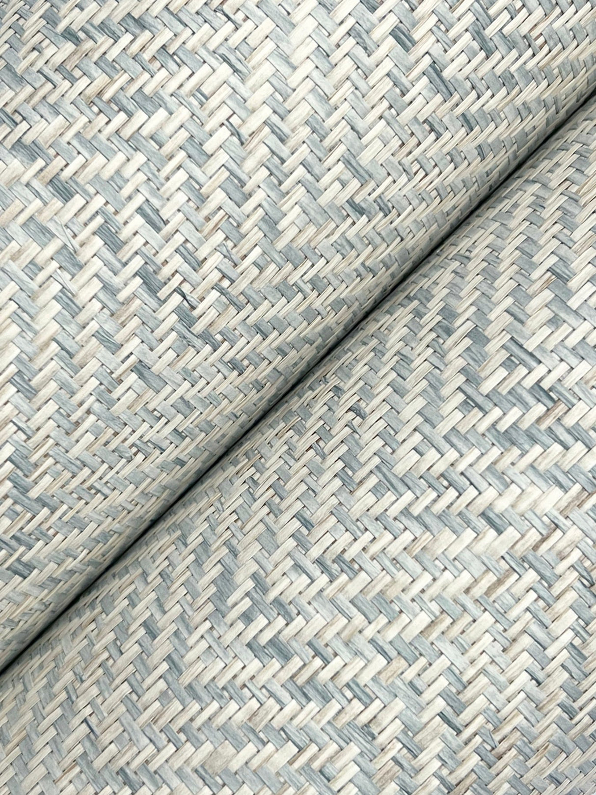 Tailored Weave Sea Glass Wallpaper with Paper Weave Grasscloth Texture - York GV0195