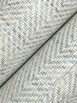 Tailored Weave Sea Glass Wallpaper with Paper Weave Grasscloth Texture - York GV0195