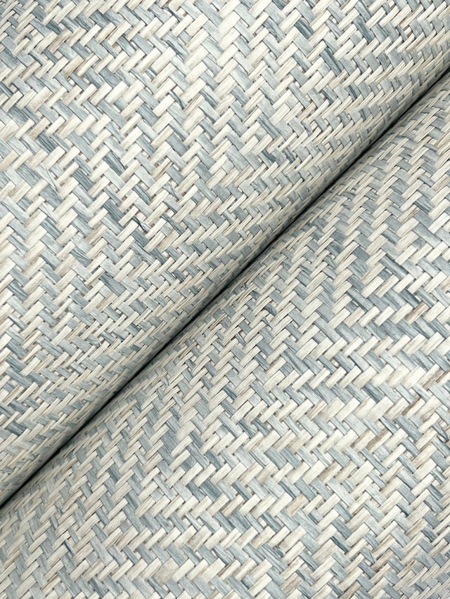 Tailored Weave Sea Glass Wallpaper with Paper Weave Grasscloth Texture - York GV0195