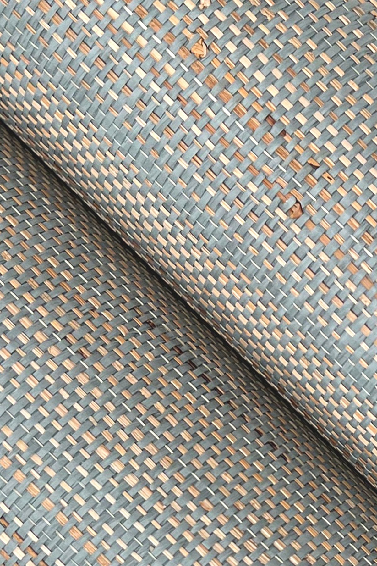 Marled Abaca Spruce Grasscloth Wallpaper - Ronald Redding GV0204