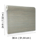 Marled Abaca Spruce Grasscloth Wallpaper - Ronald Redding GV0204