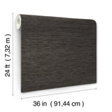 Horizon Paperweave Black Grasscloth Wallpaper - York GV0221