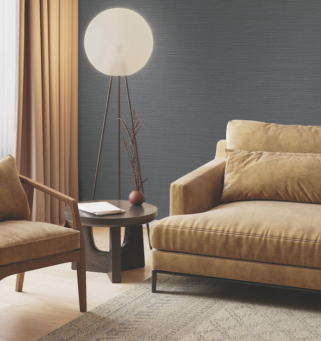 Horizon Paperweave Navy Grasscloth Wallpaper - York GV0224