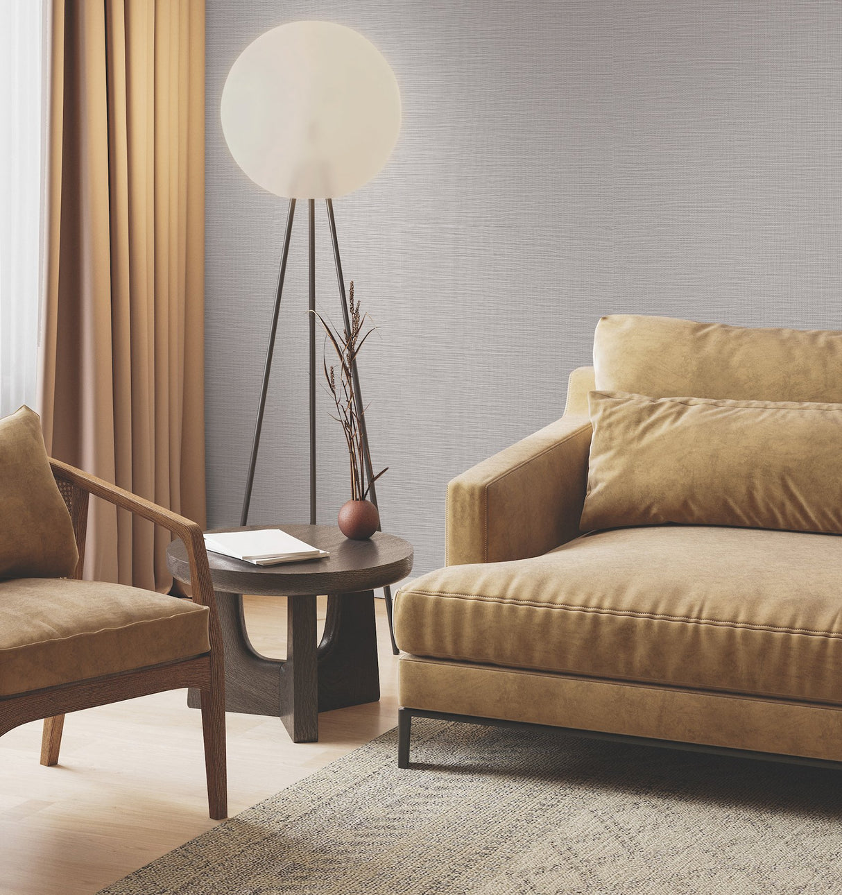 Horizon Paperweave Grey Grasscloth Wallpaper - York GV0226