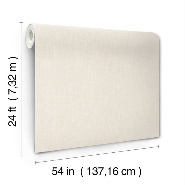 Classic Linen White Wallpaper with Traditional Weaves Linen Pattern - York GV0228