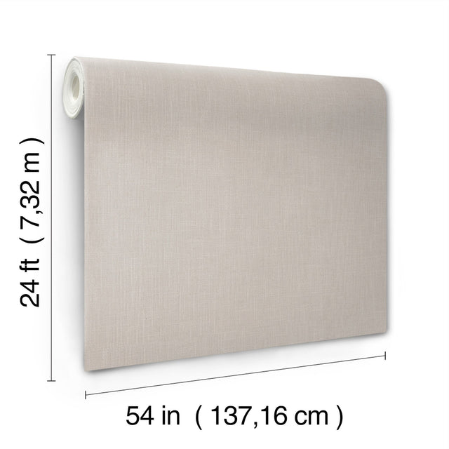 Classic Linen Grey Wallpaper with Woven Linen Texture - York GV0229