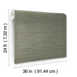 Knotted Grass Spruce Grasscloth Wallpaper with Traditional Natural Weave - York GV0232
