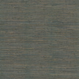 Knotted Grass Dark Teal Grasscloth Wallpaper, Traditional Rustic Texture - York GV0234