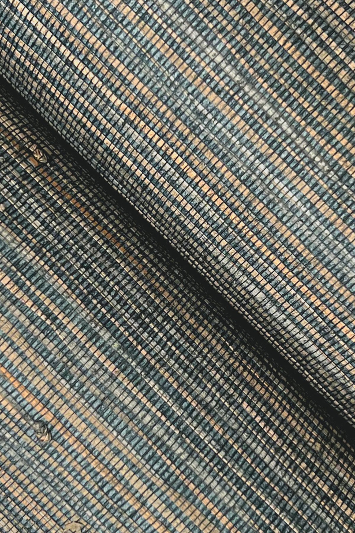 Knotted Grass Dark Teal Grasscloth Wallpaper, Traditional Rustic Texture - York GV0234