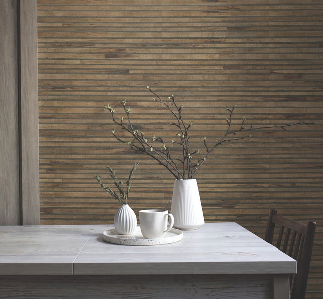 Hyacinth Leaf Natural Wallpaper with Traditional Novelty Pattern - York GV0236