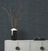 Hyacinth Leaf Navy Wallpaper with Traditional Novelty Pattern - York GV0237