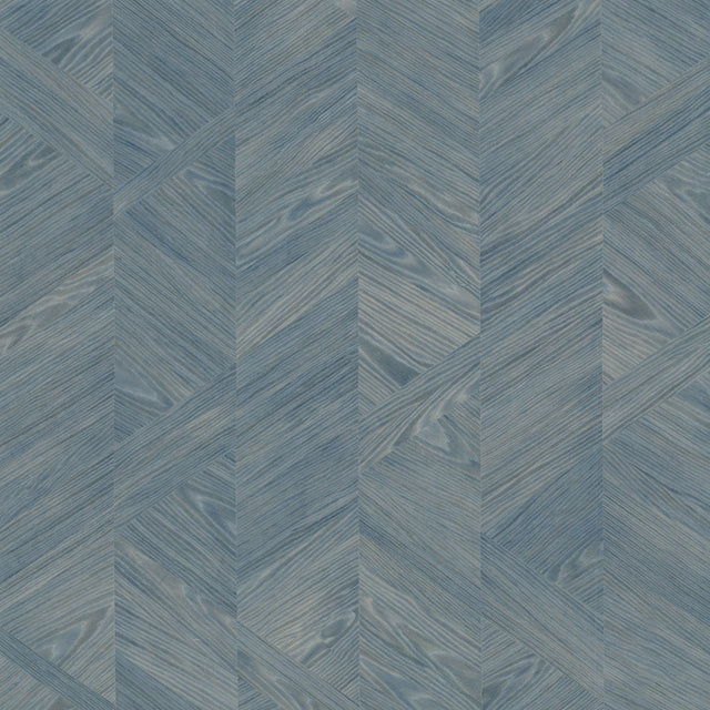 Interlocking Wood Ocean Wallpaper with Traditional Wood Veneer Chevron Pattern - York GV0242