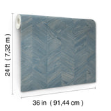 Interlocking Wood Ocean Wallpaper with Traditional Wood Veneer Chevron Pattern - York GV0242