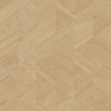 Interlocking Wood Oak Wallpaper with Wood Veneer Chevron Panel Motif - York GV0244