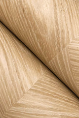 Interlocking Wood Oak Wallpaper with Wood Veneer Chevron Panel Motif - York GV0244