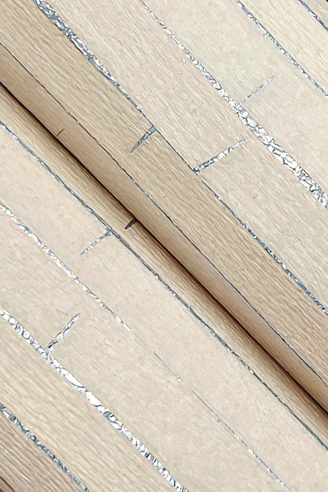 Handcrafted Shimmering Paper Sand Wallpaper with Metallic Horizontal Texture - York GV0252