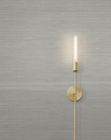 Handcrafted Shimmering Paper Grey Wallpaper with Metallic Horizontal Stripe - York GV0253