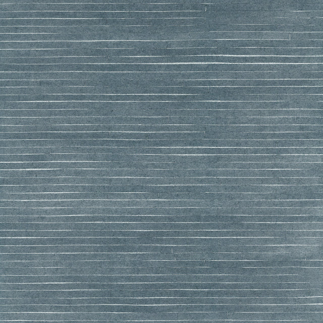 Handcrafted Shimmering Paper Denim Wallpaper with Metallic Horizontal Stripe Texture - York GV0254