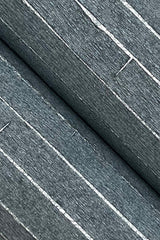Handcrafted Shimmering Paper Denim Wallpaper with Metallic Horizontal Stripe Texture - York GV0254