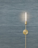 Handcrafted Shimmering Paper Denim Wallpaper with Metallic Horizontal Stripe Texture - York GV0254