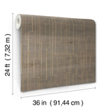 Inlay Line Mink Wallpaper with Metallic Geometric Wood Veneer Pattern - York GV0259
