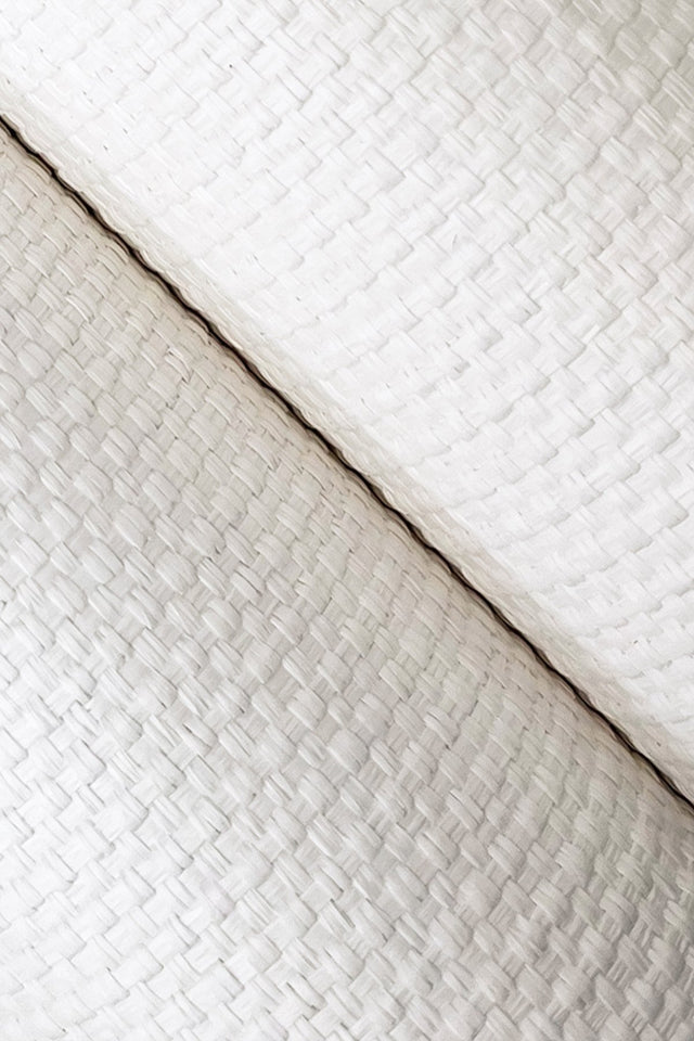 Wicker Work White Paper Weave Grasscloth Wallpaper with Feature Wall Style - York GV0262