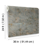 Burlwood Smoke Wallpaper with Metallic Wood Veneer Feature Wall Pattern - York GV0267